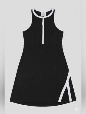 NWT Size Medium SAGE Collective Women's Active Dress w/ Inner Short Black White